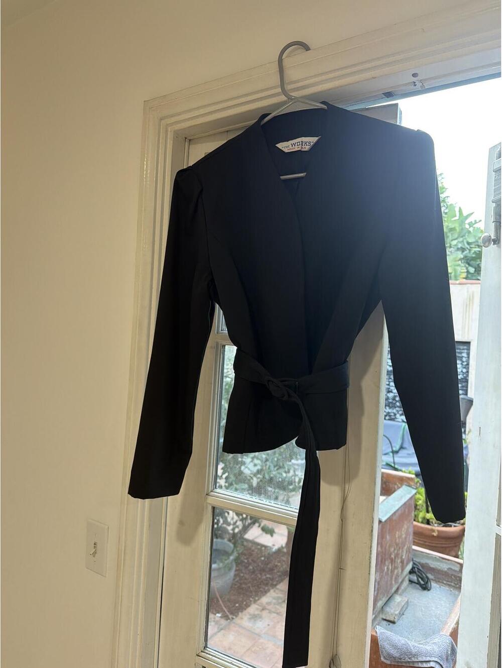 The Works Black Blazer Made in USA with Belt excellent condition size L